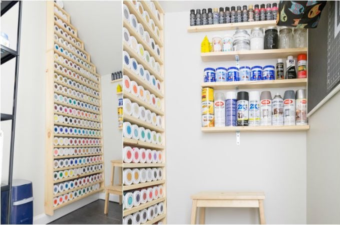 Check out my small, under-the-stairs, and super organized craft and storage closet!