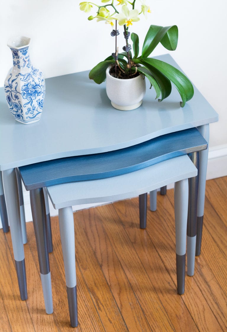 painted nesting tables makeover