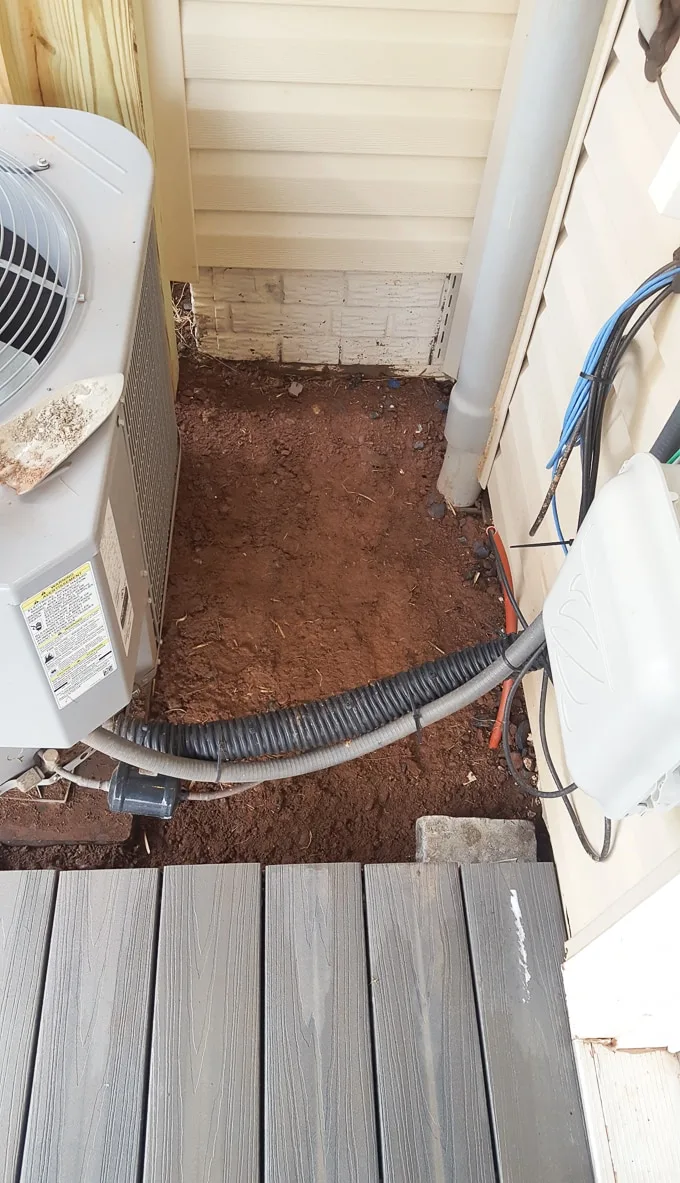 after pulling out the grass around the HVAC unit