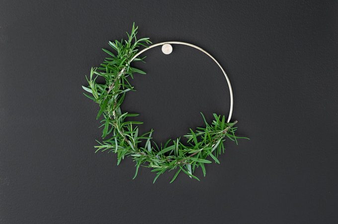 DIY Rosemary and Gold Wreath