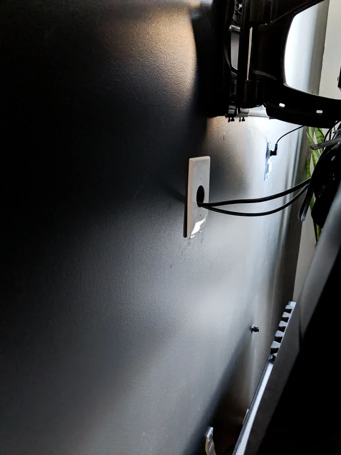 outlet to hide TV cords in a wall