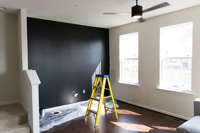 painting a wall black