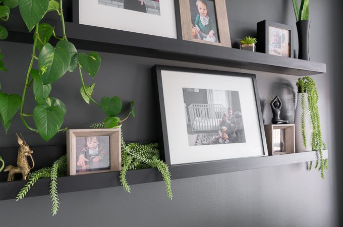 DIY picture ledge shelves
