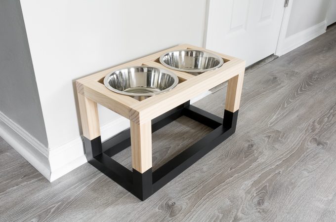 DIY raised dog feeder build plans