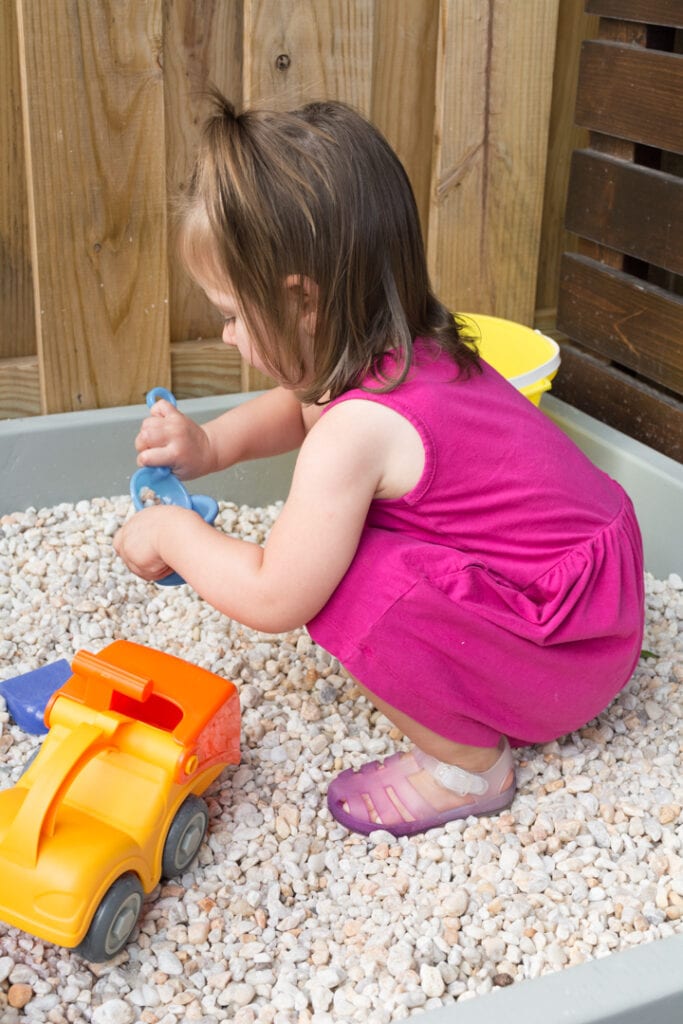 Easy DIY Sandbox or Gravel Pit Play Area