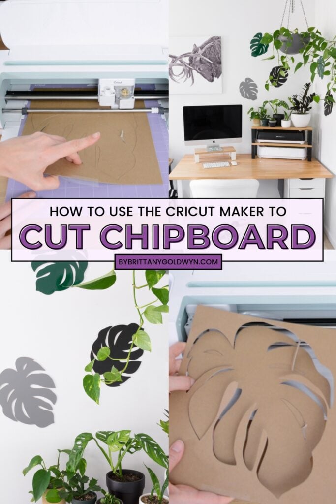 collage that says how to use the cricut maker to cut chipboard with pictures of the process