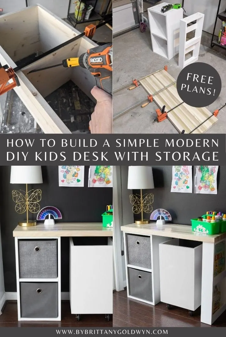 how to build a simple kids desk with storage
