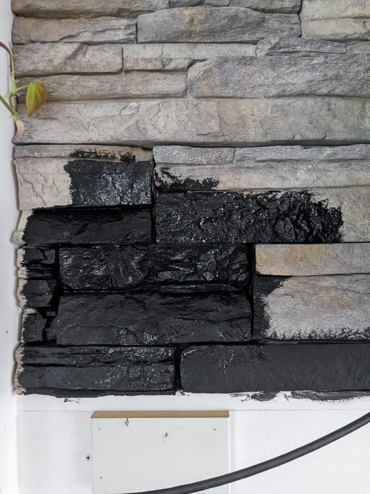 See how I made over an ugly, clunky stone veneer fireplace with paint!