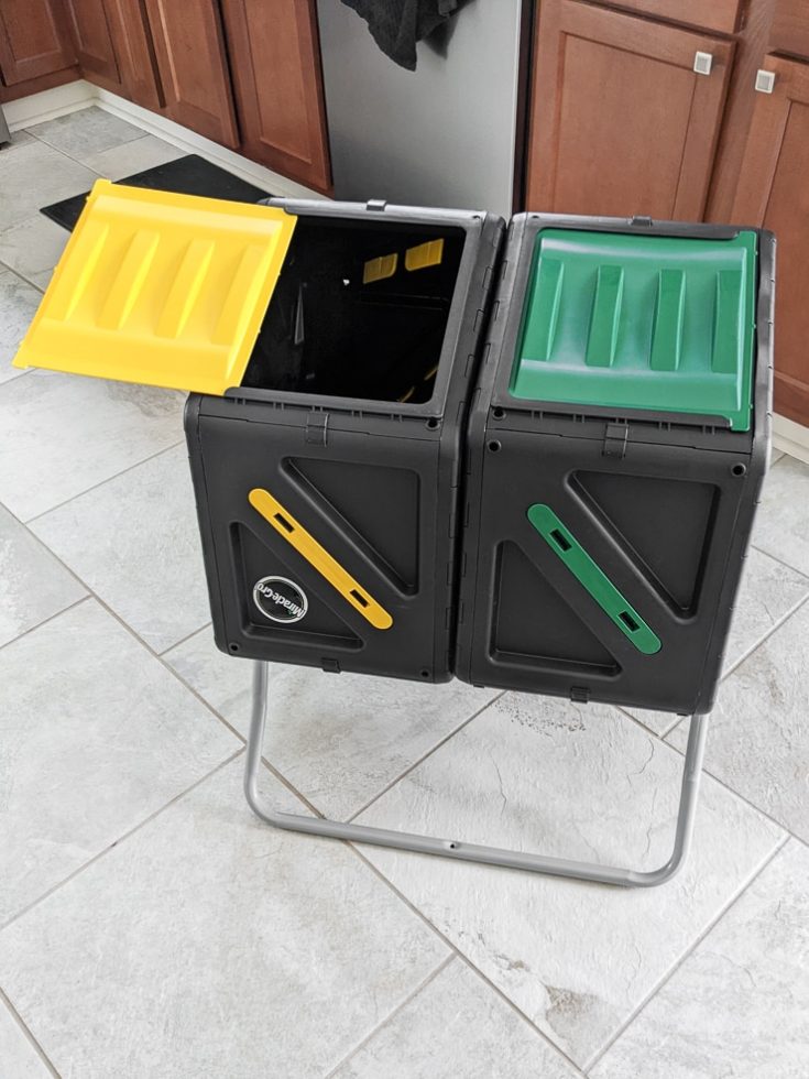 How to use a compost tumbler & my MiracleGro tumbler review!