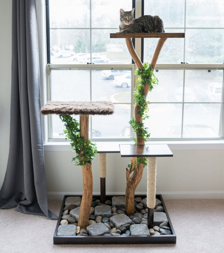 DIY Cat Tree Made From Branches 37 By Brittany Goldwyn Live Creatively
