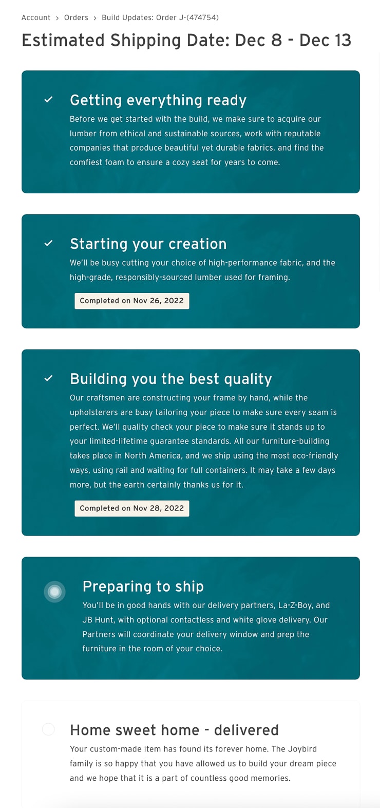 I bought my own Joybird sofa, and here's my honest review!