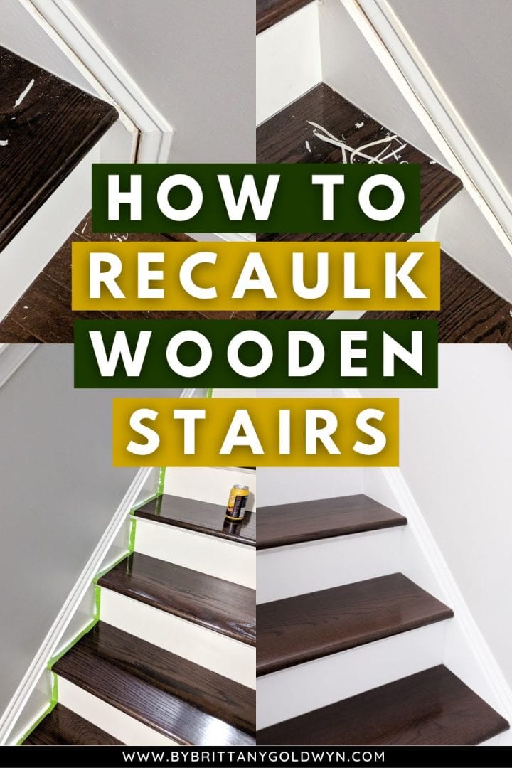 How to Easily Caulk Wood Stairs and Old Cracked Stair Stringers