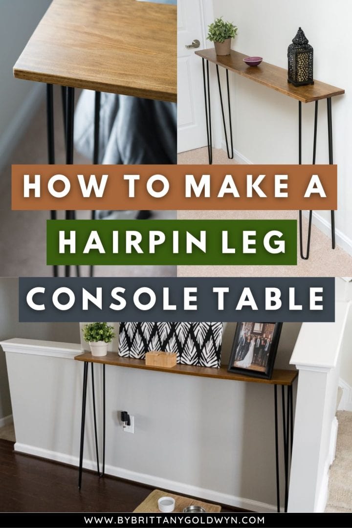 How to make a super simple DIY hairpin leg console table