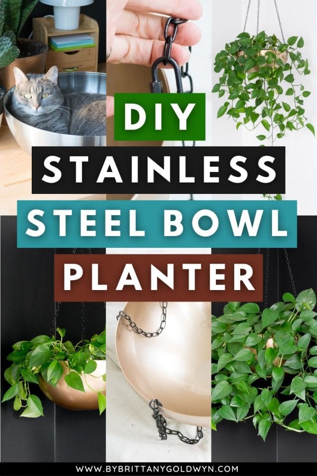 How to make a hanging planter out of a stainless steel bowl!