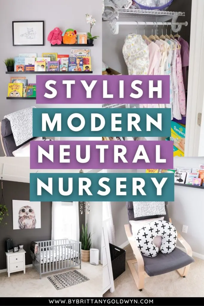 collage that says modern neutral nursery tour