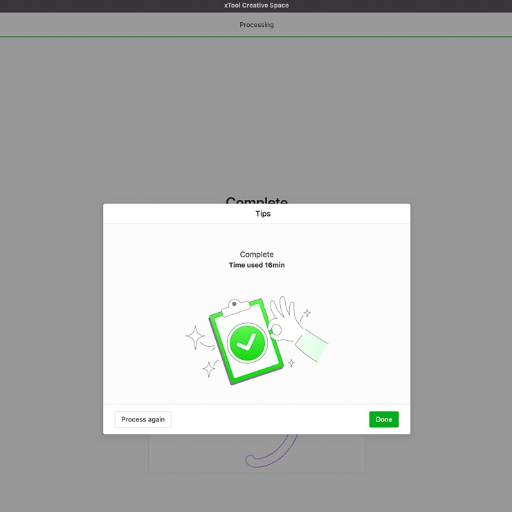 shot showing time taken to cut