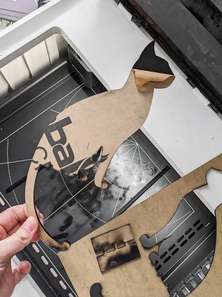 removing the liner from the acrylic