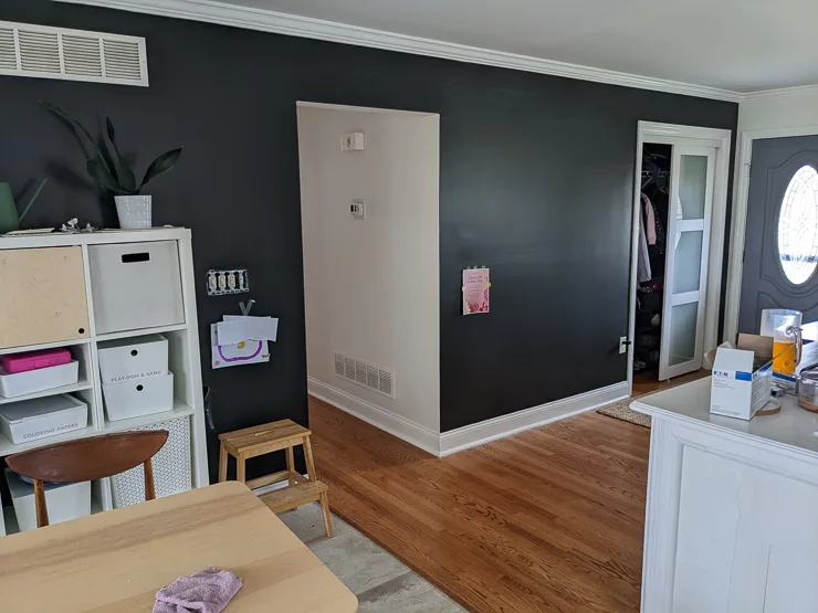 white air vent on a black wall