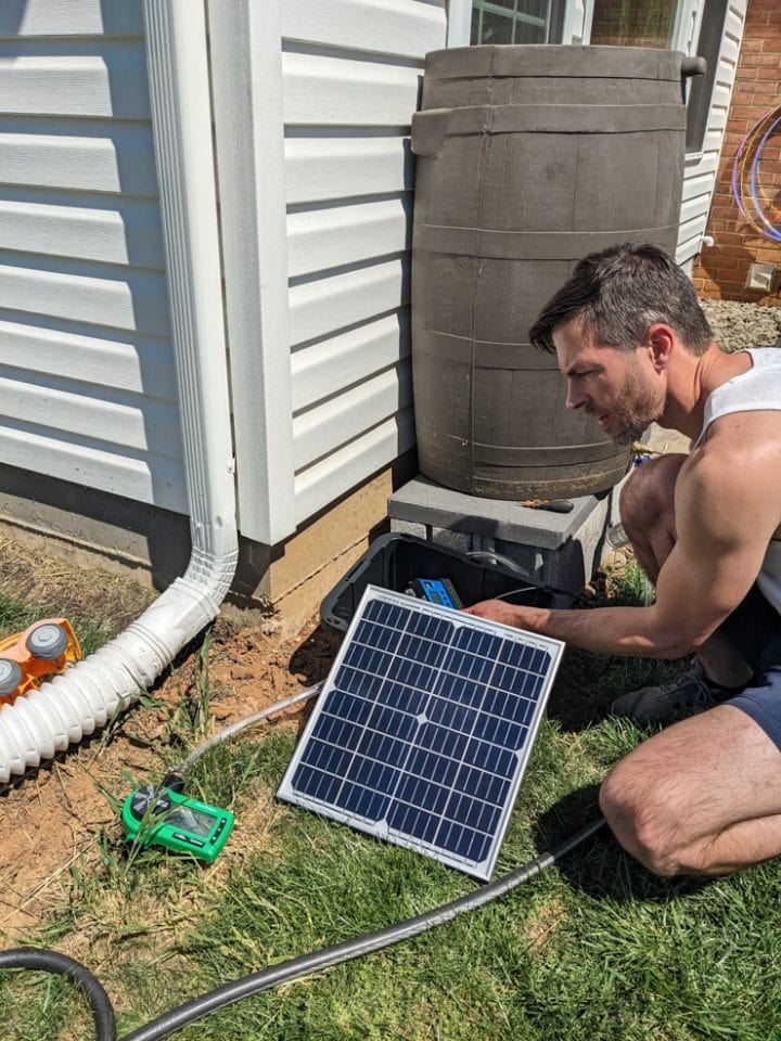 How to set up a DIY solarpowered rain barrel irrigation system!