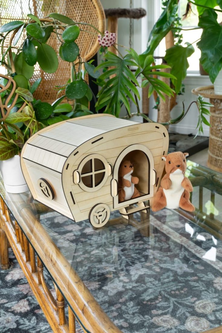 5 laser cutter hidey houses in different sizes for all small animals!