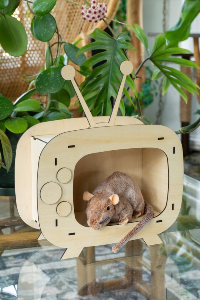 5 laser cutter hidey houses in different sizes for all small animals!