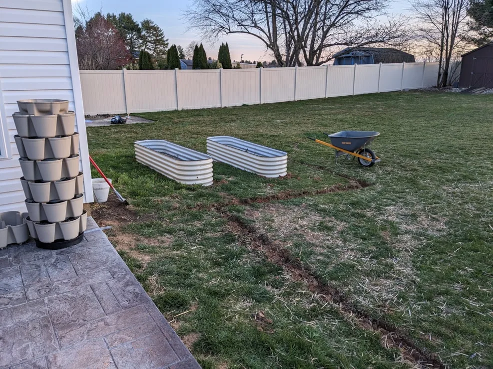 garden beds in the winter