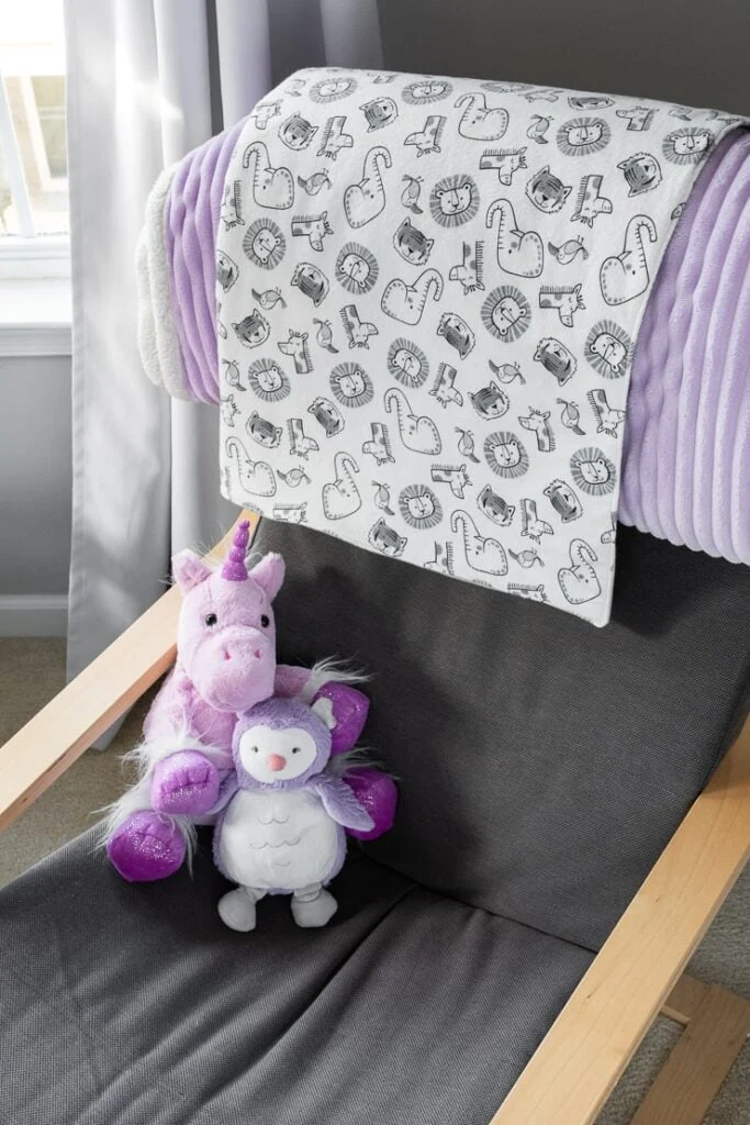 baby blanket on a chair