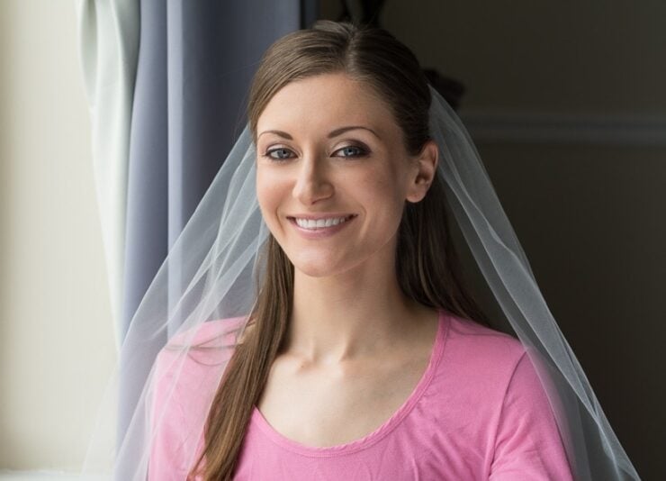 woman wearing a DIY veil