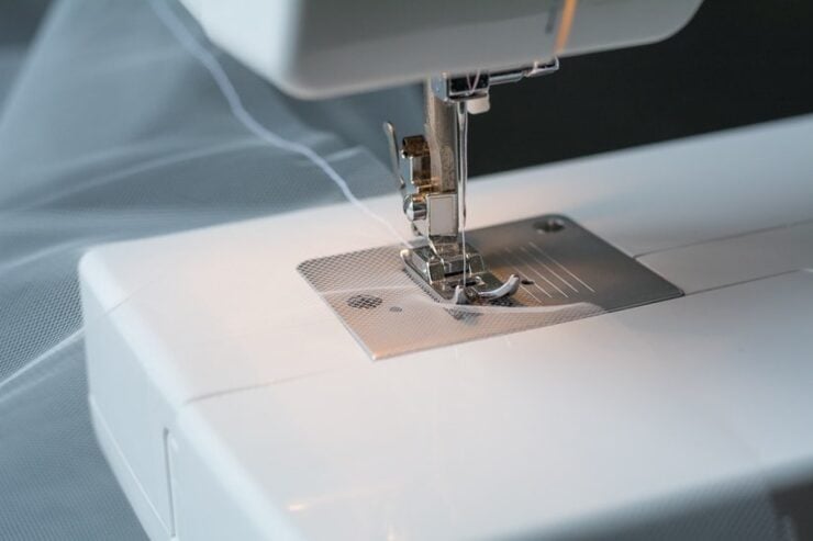 sewing a DIY bridal veil