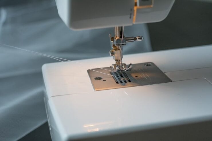 sewing a DIY bridal veil