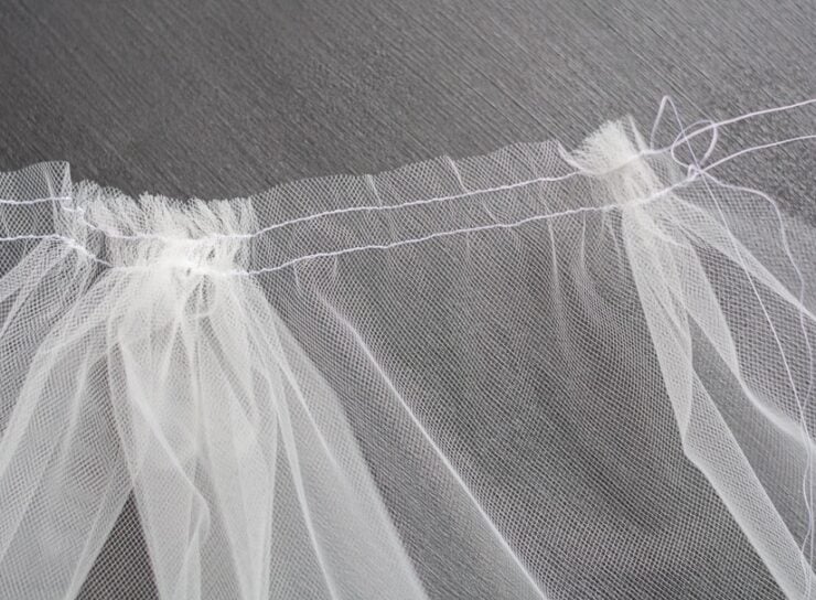 sewing a DIY bridal veil