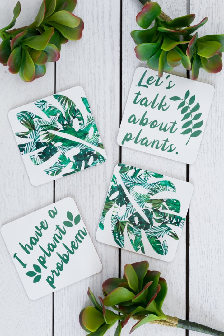 coasters made using Cricut infusible ink