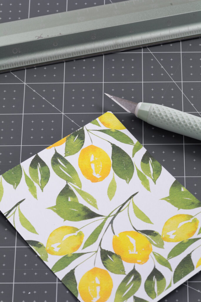 cutting paper with a knife
