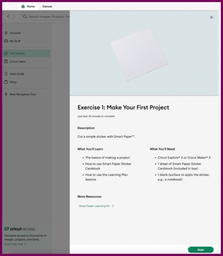 Screenshot of Cricut's Design Space