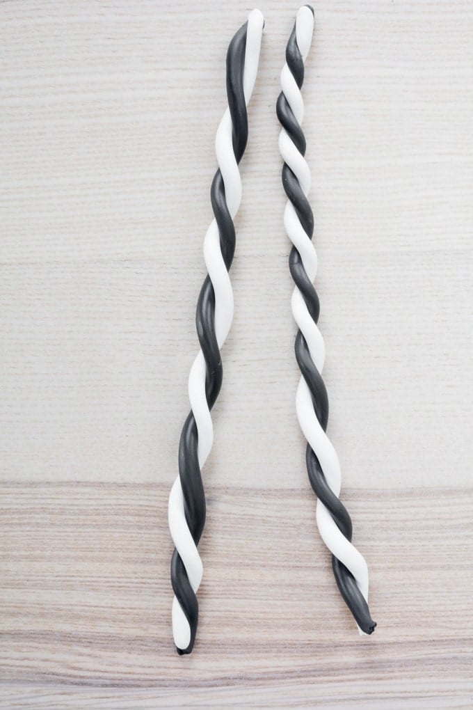 twisting clay together