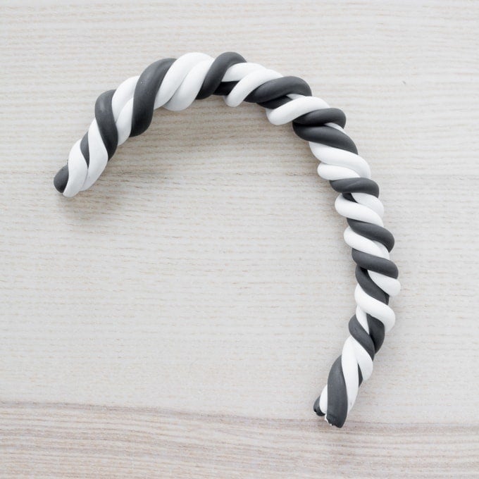twisting clay together