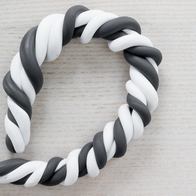 twisting clay together