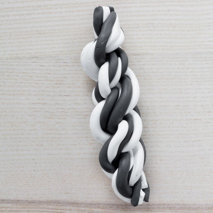 twisting clay together