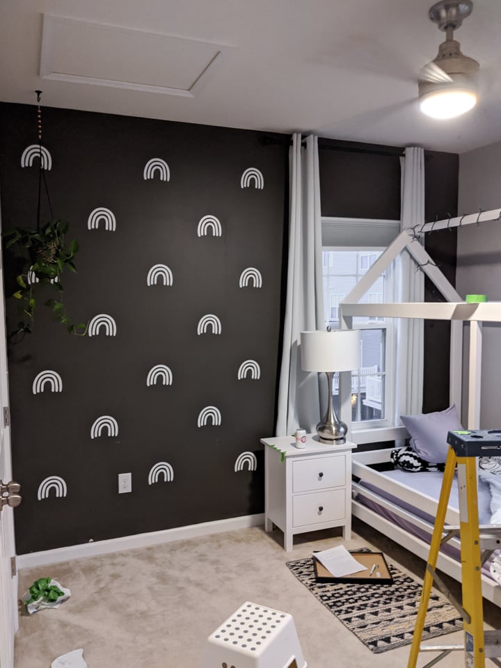 DIY wall decals in a modern kids room