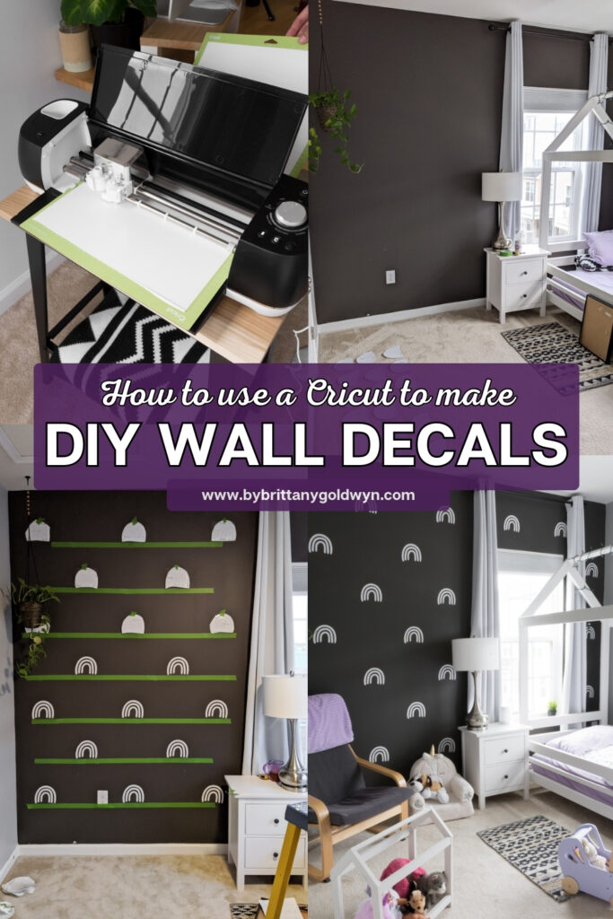 collage that says how to use a Cricut to make DIY wall decals