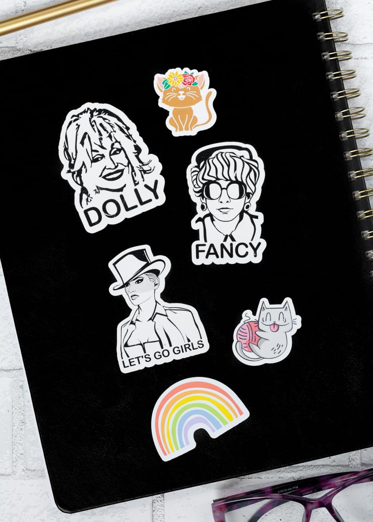 stickers made using a Cricut