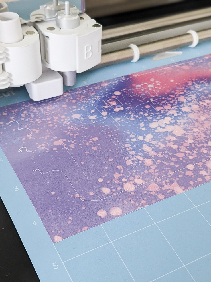 cutting a Cricut Infusible Ink transfer sheet
