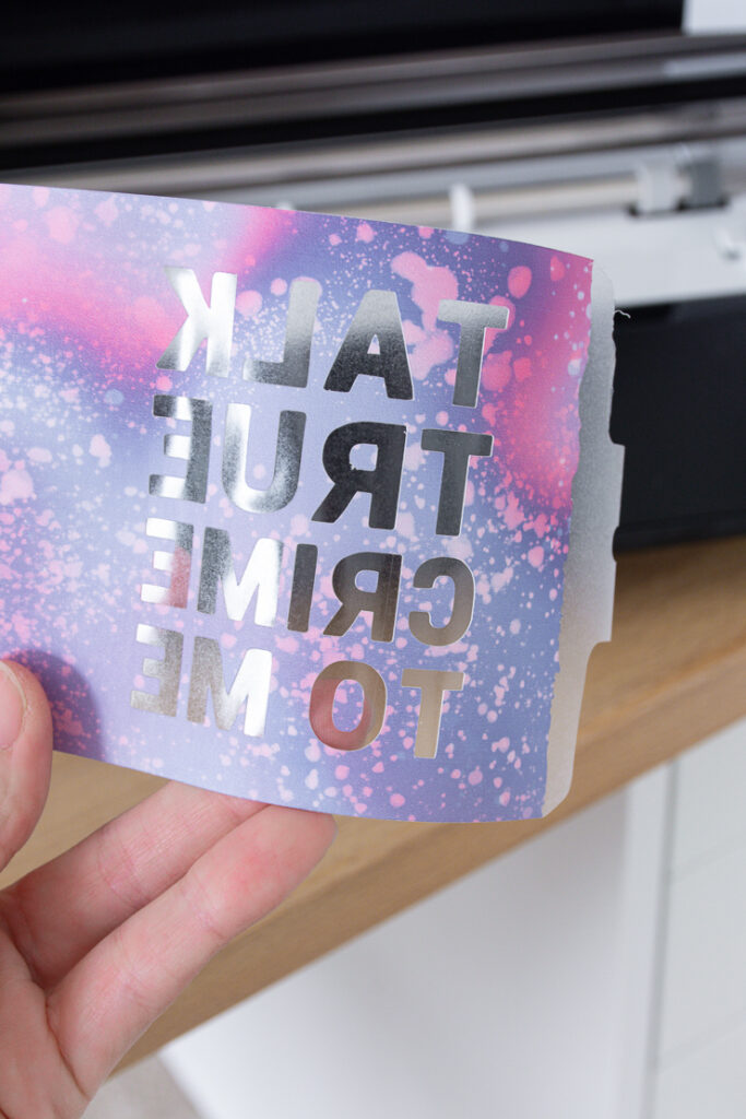 cutting a Cricut Infusible Ink transfer sheet