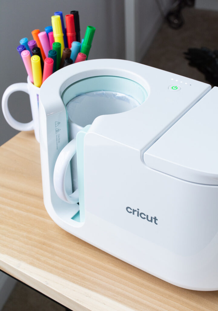 Cricut Mug Press with a mug in it