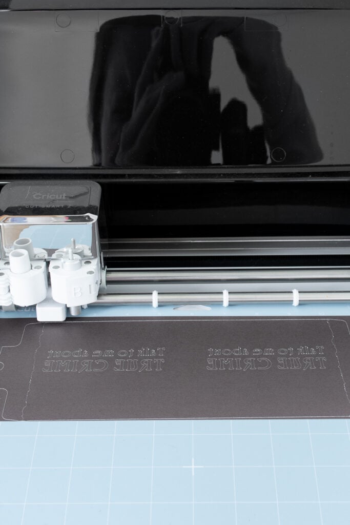 Cricut cutting an infusible ink transfer sheet