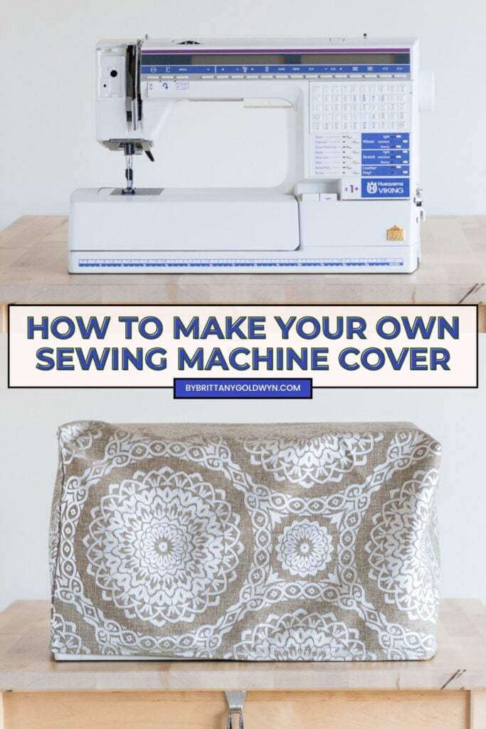 collage that says how to make your own sewing machine cover with before and after shots