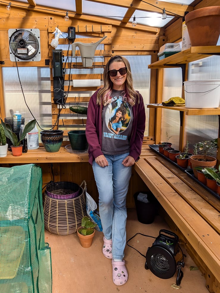 Brittany Goldwyn Merth in a greenhouse