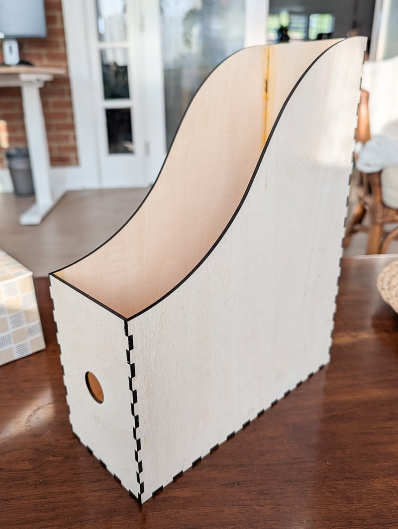 wood magazine organizer made on an xtool m2