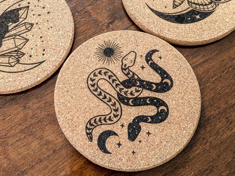engraved cork coasters